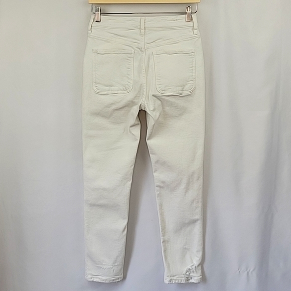 Anthro/ Pilcro & the Letterpress High Rise Distressed Ankle Jeans White Size 27 - Picture 1 of 13